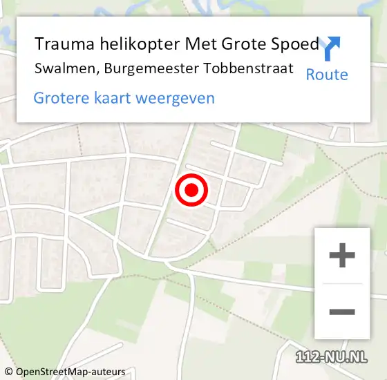 Locatie op kaart van de 112 melding: Trauma helikopter Met Grote Spoed Naar Swalmen, Burgemeester Tobbenstraat op 22 januari 2023 00:23