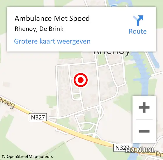 Locatie op kaart van de 112 melding: Ambulance Met Spoed Naar Rhenoy, De Brink op 22 januari 2023 01:32