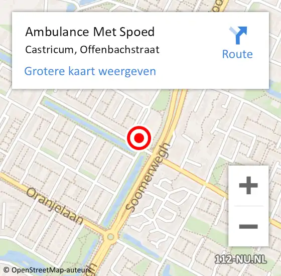 Locatie op kaart van de 112 melding: Ambulance Met Spoed Naar Castricum, Offenbachstraat op 22 januari 2023 03:14