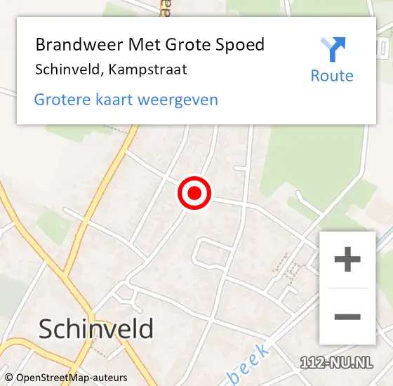 Locatie op kaart van de 112 melding: Brandweer Met Grote Spoed Naar Schinveld, Kampstraat op 22 januari 2023 06:31