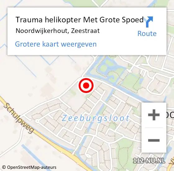 Locatie op kaart van de 112 melding: Trauma helikopter Met Grote Spoed Naar Noordwijkerhout, Zeestraat op 22 januari 2023 07:28