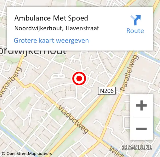 Locatie op kaart van de 112 melding: Ambulance Met Spoed Naar Noordwijkerhout, Havenstraat op 22 januari 2023 07:59