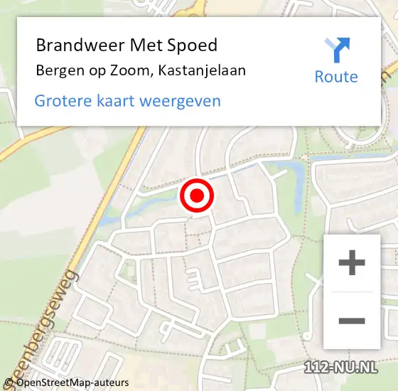 Locatie op kaart van de 112 melding: Brandweer Met Spoed Naar Bergen op Zoom, Kastanjelaan op 22 januari 2023 08:46