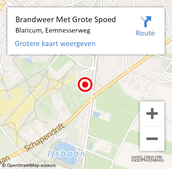 Locatie op kaart van de 112 melding: Brandweer Met Grote Spoed Naar Blaricum, Eemnesserweg op 22 januari 2023 09:19