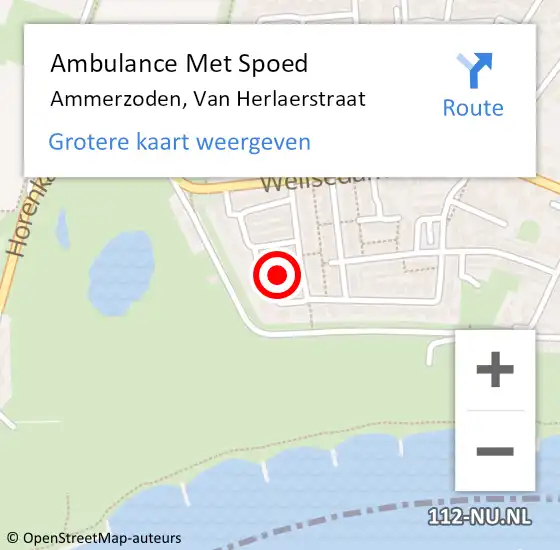 Locatie op kaart van de 112 melding: Ambulance Met Spoed Naar Ammerzoden, Van Herlaerstraat op 22 januari 2023 09:30