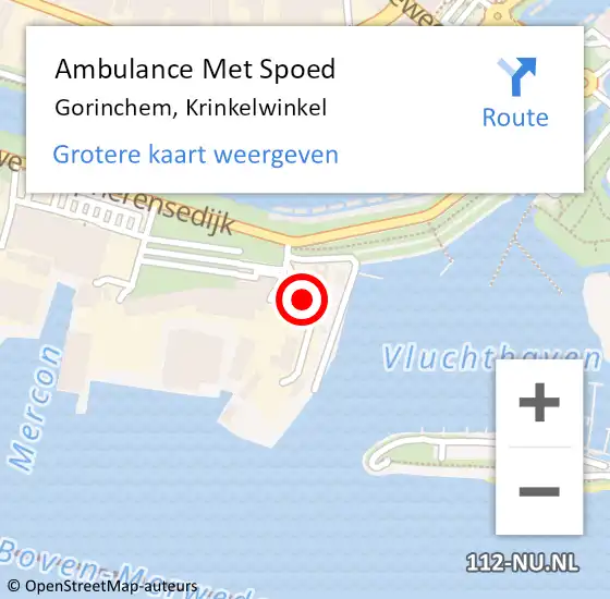 Locatie op kaart van de 112 melding: Ambulance Met Spoed Naar Gorinchem, Krinkelwinkel op 22 januari 2023 10:13