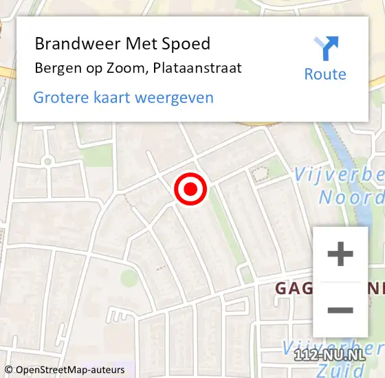 Locatie op kaart van de 112 melding: Brandweer Met Spoed Naar Bergen op Zoom, Plataanstraat op 22 januari 2023 11:07