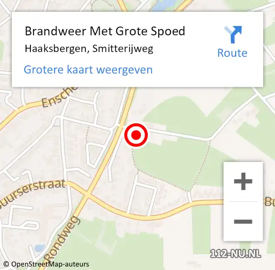 Locatie op kaart van de 112 melding: Brandweer Met Grote Spoed Naar Haaksbergen, Smitterijweg op 22 januari 2023 11:59