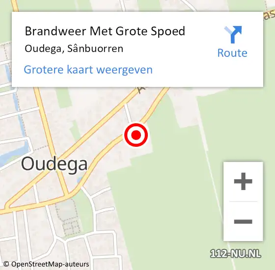 Locatie op kaart van de 112 melding: Brandweer Met Grote Spoed Naar Oudega, Sânbuorren op 22 januari 2023 12:06