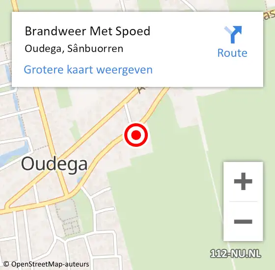 Locatie op kaart van de 112 melding: Brandweer Met Spoed Naar Oudega, Sânbuorren op 22 januari 2023 12:52