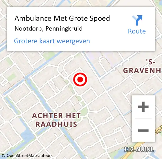 Locatie op kaart van de 112 melding: Ambulance Met Grote Spoed Naar Nootdorp, Penningkruid op 22 januari 2023 12:54