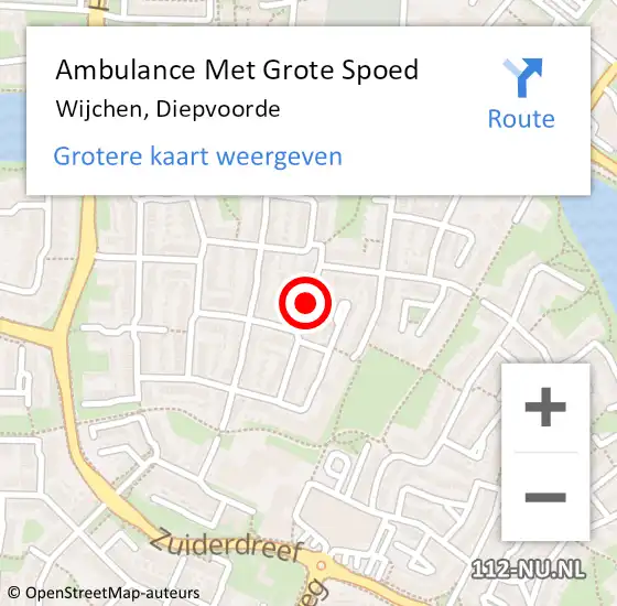 Locatie op kaart van de 112 melding: Ambulance Met Grote Spoed Naar Wijchen, Diepvoorde op 22 januari 2023 13:00