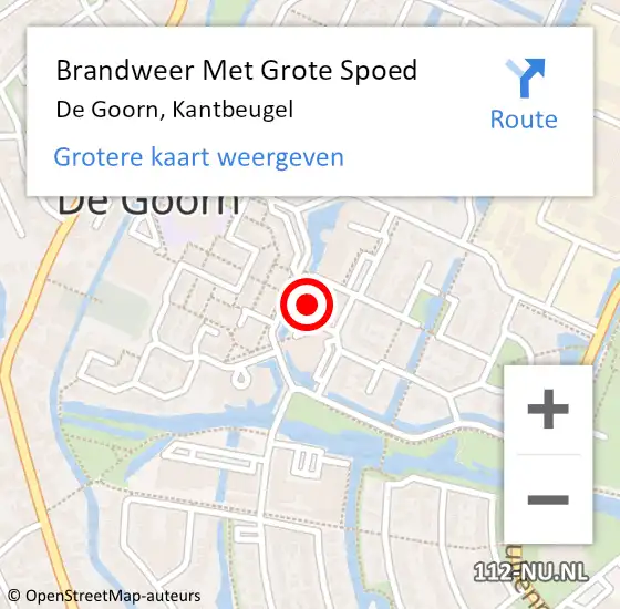 Locatie op kaart van de 112 melding: Brandweer Met Grote Spoed Naar De Goorn, Kantbeugel op 13 augustus 2014 04:16