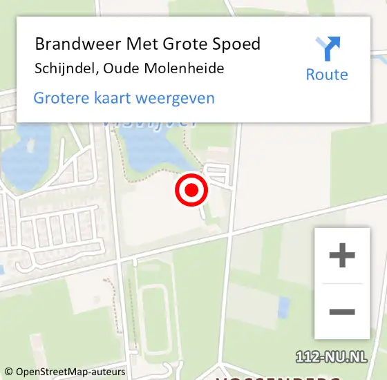 Locatie op kaart van de 112 melding: Brandweer Met Grote Spoed Naar Schijndel, Oude Molenheide op 22 januari 2023 13:48