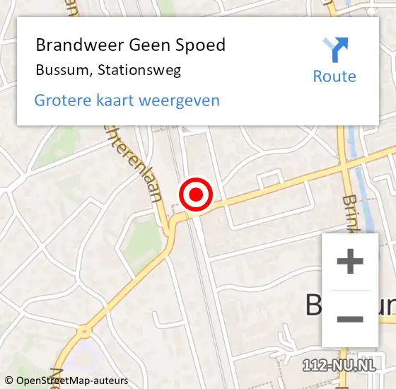 Locatie op kaart van de 112 melding: Brandweer Geen Spoed Naar Bussum, Stationsweg op 22 januari 2023 13:59