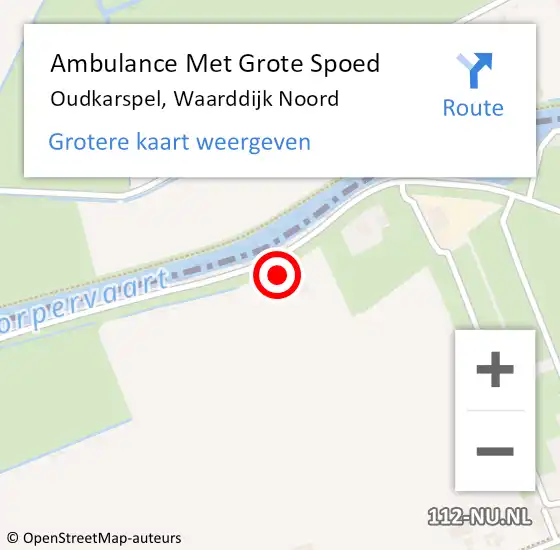 Locatie op kaart van de 112 melding: Ambulance Met Grote Spoed Naar Oudkarspel, Waarddijk Noord op 22 januari 2023 14:06