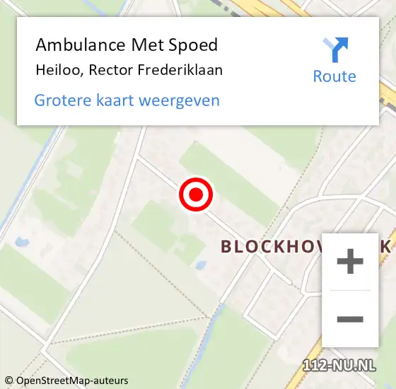 Locatie op kaart van de 112 melding: Ambulance Met Spoed Naar Heiloo, Rector Frederiklaan op 22 januari 2023 14:07