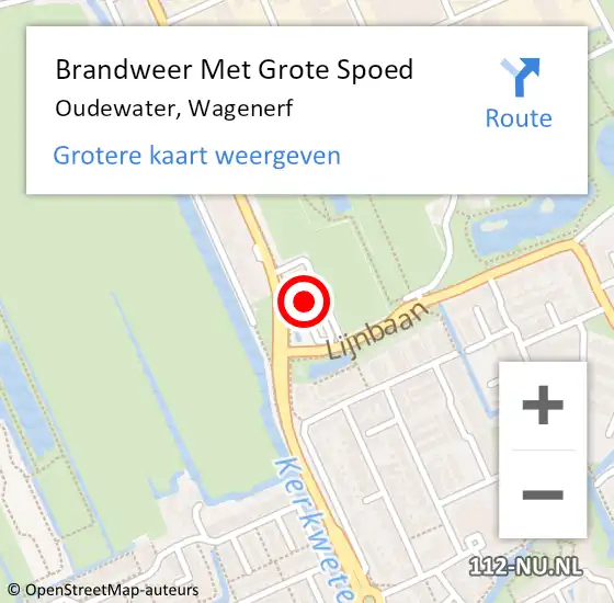 Locatie op kaart van de 112 melding: Brandweer Met Grote Spoed Naar Oudewater, Wagenerf op 22 januari 2023 14:41