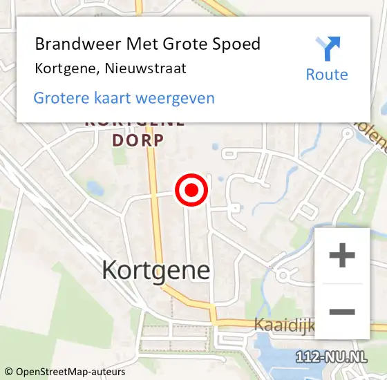 Locatie op kaart van de 112 melding: Brandweer Met Grote Spoed Naar Kortgene, Nieuwstraat op 22 januari 2023 18:00