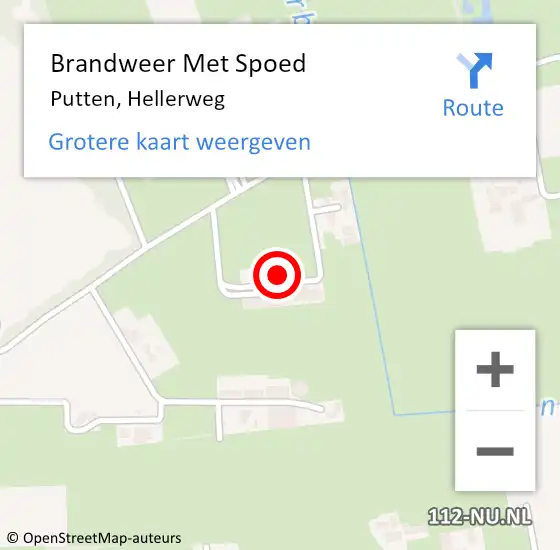 Locatie op kaart van de 112 melding: Brandweer Met Spoed Naar Putten, Hellerweg op 22 januari 2023 18:43