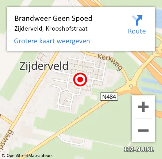 Locatie op kaart van de 112 melding: Brandweer Geen Spoed Naar Zijderveld, Krooshofstraat op 22 januari 2023 19:04