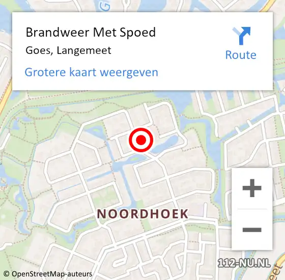 Locatie op kaart van de 112 melding: Brandweer Met Spoed Naar Goes, Langemeet op 22 januari 2023 19:06