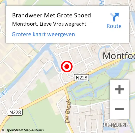Locatie op kaart van de 112 melding: Brandweer Met Grote Spoed Naar Montfoort, Lieve Vrouwegracht op 22 januari 2023 22:34