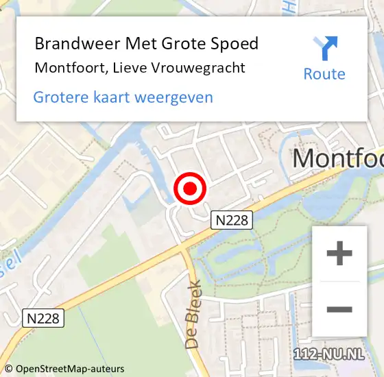 Locatie op kaart van de 112 melding: Brandweer Met Grote Spoed Naar Montfoort, Lieve Vrouwegracht op 22 januari 2023 22:44