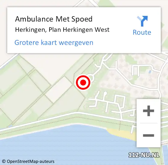 Locatie op kaart van de 112 melding: Ambulance Met Spoed Naar Herkingen, Plan Herkingen West op 22 januari 2023 23:24