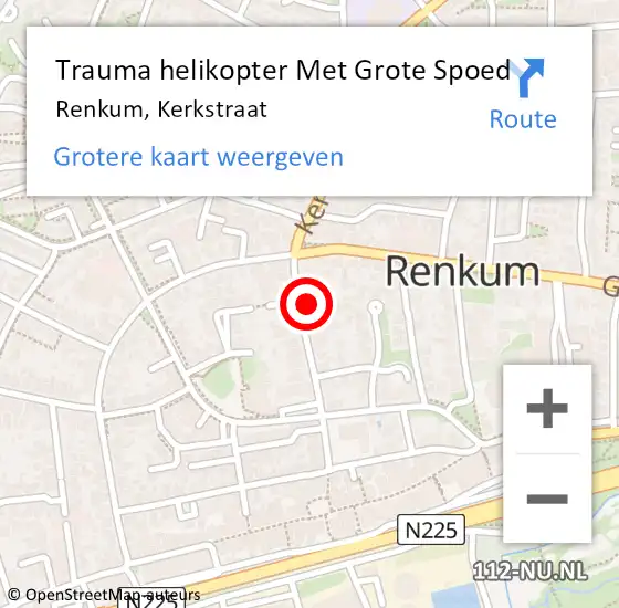 Locatie op kaart van de 112 melding: Trauma helikopter Met Grote Spoed Naar Renkum, Kerkstraat op 22 januari 2023 23:35