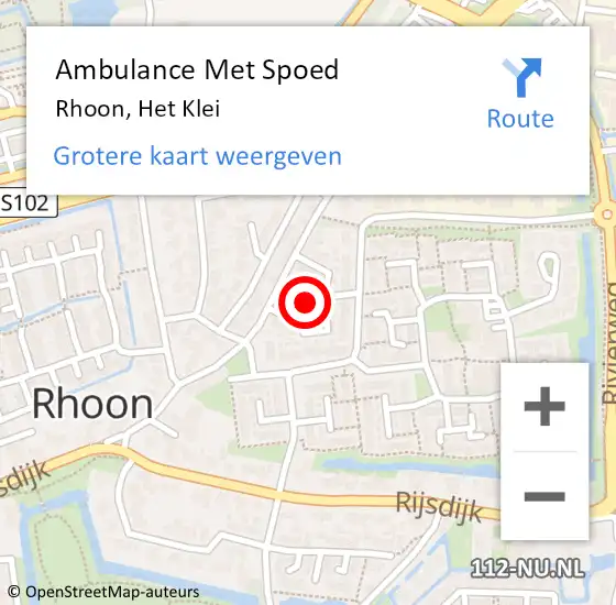 Locatie op kaart van de 112 melding: Ambulance Met Spoed Naar Rhoon, Het Klei op 23 januari 2023 01:16