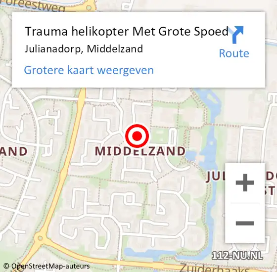 Locatie op kaart van de 112 melding: Trauma helikopter Met Grote Spoed Naar Julianadorp, Middelzand op 23 januari 2023 01:34