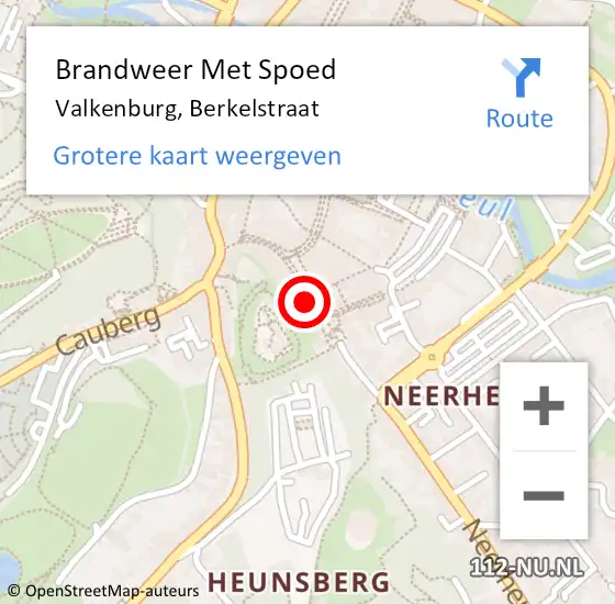 Locatie op kaart van de 112 melding: Brandweer Met Spoed Naar Valkenburg, Berkelstraat op 23 januari 2023 02:53