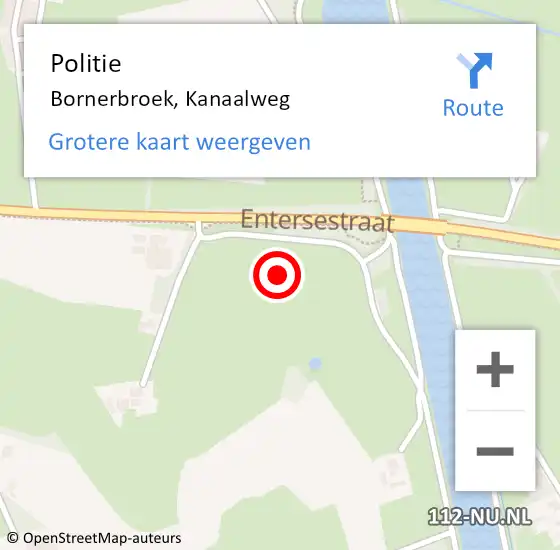 Locatie op kaart van de 112 melding: Politie Bornerbroek, Kanaalweg op 23 januari 2023 07:42