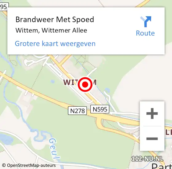 Locatie op kaart van de 112 melding: Brandweer Met Spoed Naar Wittem, Wittemer Allee op 23 januari 2023 08:42
