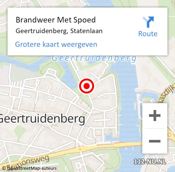 Locatie op kaart van de 112 melding: Brandweer Met Spoed Naar Geertruidenberg, Statenlaan op 23 januari 2023 09:04