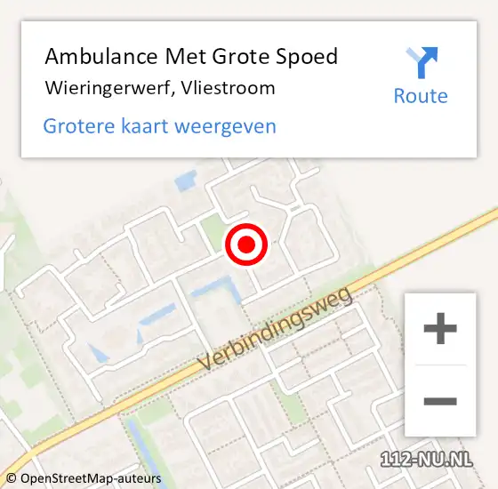 Locatie op kaart van de 112 melding: Ambulance Met Grote Spoed Naar Wieringerwerf, Vliestroom op 23 januari 2023 09:17