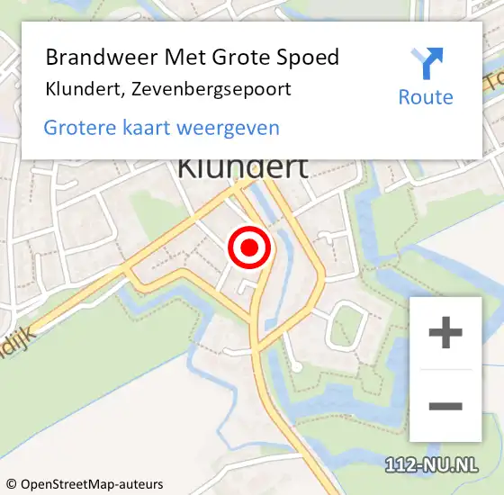 Locatie op kaart van de 112 melding: Brandweer Met Grote Spoed Naar Klundert, Zevenbergsepoort op 23 januari 2023 09:50