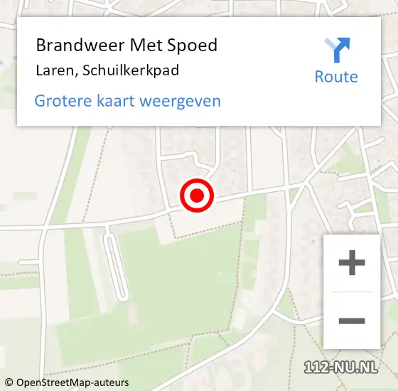 Locatie op kaart van de 112 melding: Brandweer Met Spoed Naar Laren, Schuilkerkpad op 23 januari 2023 10:29