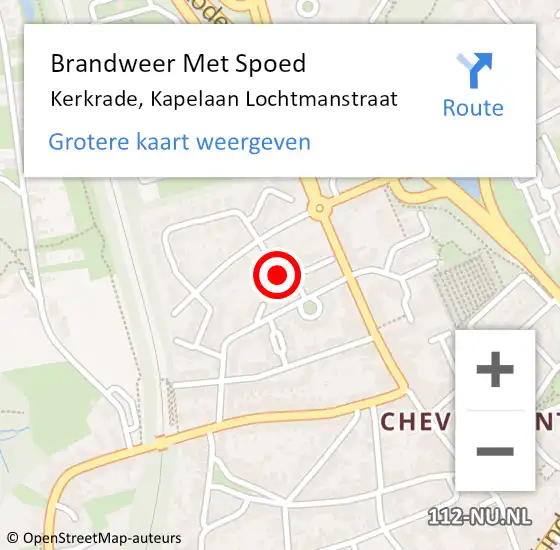 Locatie op kaart van de 112 melding: Brandweer Met Spoed Naar Kerkrade, Kapelaan Lochtmanstraat op 23 januari 2023 11:10