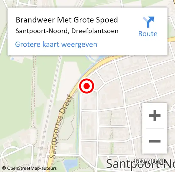 Locatie op kaart van de 112 melding: Brandweer Met Grote Spoed Naar Santpoort-Noord, Dreefplantsoen op 23 januari 2023 11:28