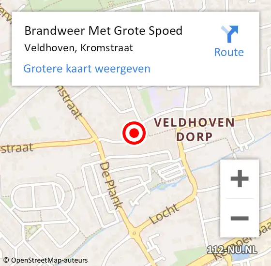 Locatie op kaart van de 112 melding: Brandweer Met Grote Spoed Naar Veldhoven, Kromstraat op 23 januari 2023 11:55