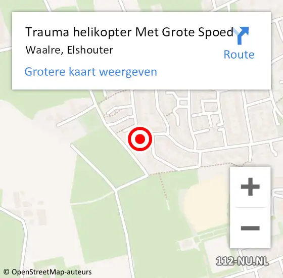 Locatie op kaart van de 112 melding: Trauma helikopter Met Grote Spoed Naar Waalre, Elshouter op 23 januari 2023 12:13