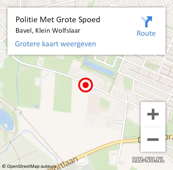 Locatie op kaart van de 112 melding: Politie Met Grote Spoed Naar Bavel, Klein Wolfslaar op 23 januari 2023 12:17