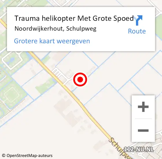Locatie op kaart van de 112 melding: Trauma helikopter Met Grote Spoed Naar Noordwijkerhout, Schulpweg op 23 januari 2023 12:19