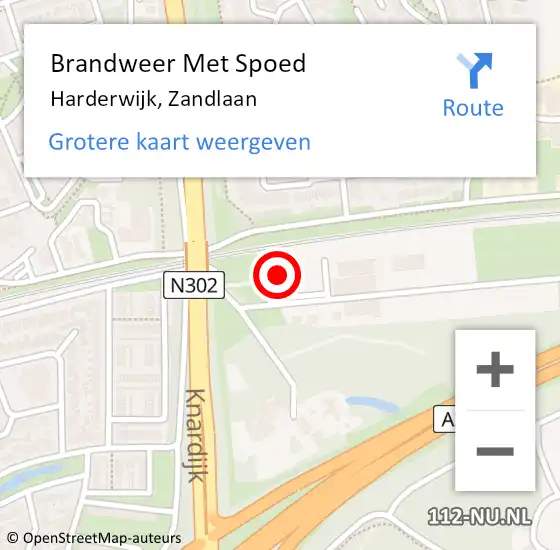 Locatie op kaart van de 112 melding: Brandweer Met Spoed Naar Harderwijk, Zandlaan op 23 januari 2023 12:25