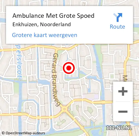 Locatie op kaart van de 112 melding: Ambulance Met Grote Spoed Naar Enkhuizen, Noorderland op 23 januari 2023 13:40