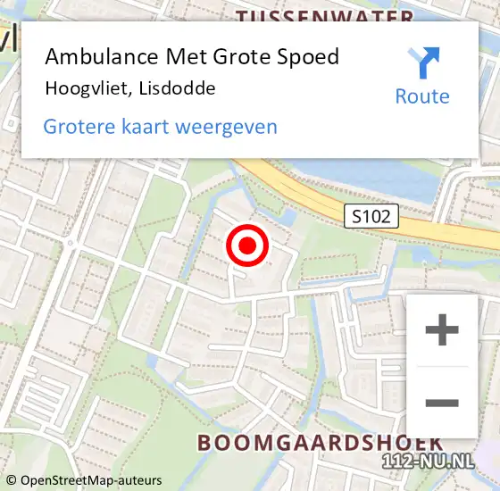 Locatie op kaart van de 112 melding: Ambulance Met Grote Spoed Naar Hoogvliet, Lisdodde op 23 januari 2023 13:53