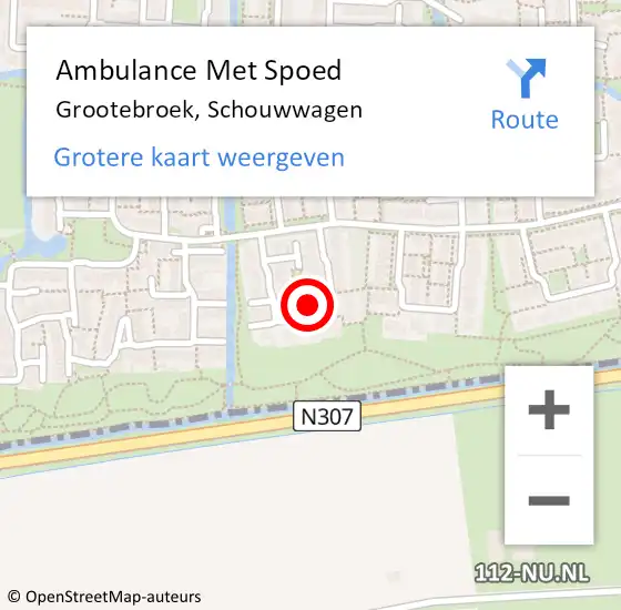 Locatie op kaart van de 112 melding: Ambulance Met Spoed Naar Grootebroek, Schouwwagen op 23 januari 2023 14:33