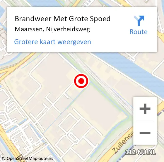 Locatie op kaart van de 112 melding: Brandweer Met Grote Spoed Naar Maarssen, Nijverheidsweg op 23 januari 2023 14:53